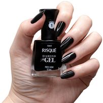 Esmalte Cremoso Risqué Diamond Gel Preto Caviar 9,5ml