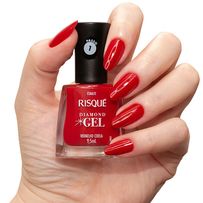 Esmalte Cremoso Risqué Diamond Gel Vermelho Cereja 9,5ml