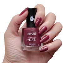 Esmalte Cremoso Risqué Diamond Gel Rosa Flambado 9,5ml