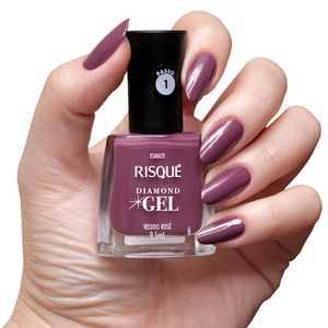 Esmalte Cremoso Risqué Diamond Gel Veludo Rosé 9,5ml