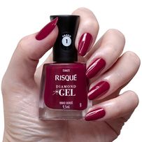 Esmalte Cremoso Risqué Diamond Gel Vinho Bordô 9,5ml