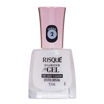 Esmalte Risqué Diamond Gel Top Coat Fixador Efeito Cristal 9,5ml