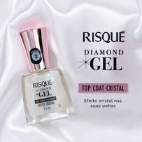 Esmalte Risqué Diamond Gel Top Coat Fixador Efeito Cristal 9,5ml