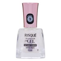 Esmalte Risqué Diamond Gel Top Coat Fixador Efeito Paetê 9,5ml