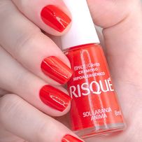Esmalte Cremoso Risqué Colorido Sol Laranja Anima 8ml