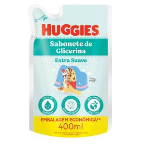 Sabonete Líquido Glicerina Huggies Extra Suave Refil 400ml