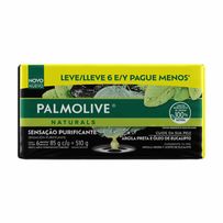 Sabonete em Barra Palmolive Naturals Sensação Purificante Argila Preta e Óleo Eucalipto 6 Unidades de 85g Cada