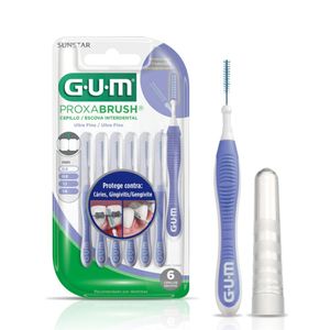 Escova Interdental Gum ProxaBrush 0.6mm Ultra Fino 6 Unidades