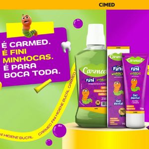 Gel Dental Carmed Fini Minhocas Sabor Maçã Verde com Flúor 70g