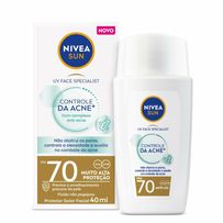 Protetor Solar Facial Nivea Sun Fluido UV Face Specialist Controle da Acne FPS70 40ml