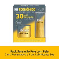 Kit Jontex Sensação Pele com Pele Preservativo 2 Unidades + Lubrificante Íntimo Gel 50g
