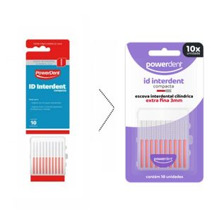 Escova Interdental Powerdent ID Interdent Cilíndrica 3mm Vermelha 10 Unidades