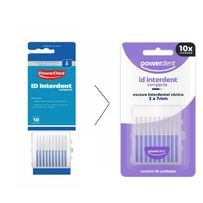 Escova Interdental Powerdent ID Interdent Cônica 3 a 7mm Azul 10 Unidades