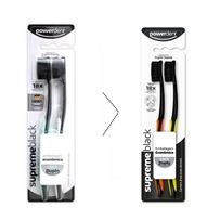 Escova Dental Powerdent Supreme Black 2 Unidades