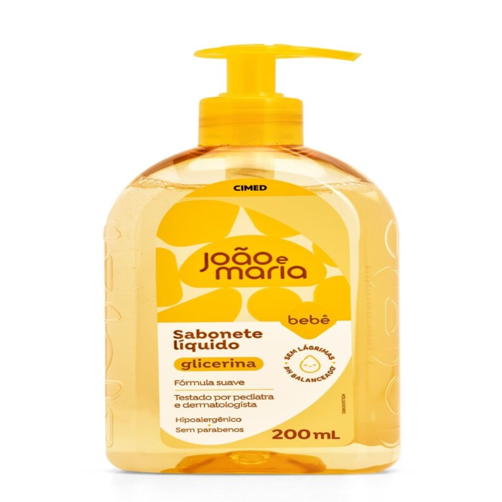 Sabonete Líquido Bebê Cimed João e Maria Glicerina 200ml - Drogaria ...