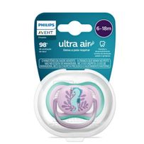 Chupeta Avent Ultra Air SCF086/06 6-18 Meses Decorada Cavalo Marinho Rosa 1 Unidade