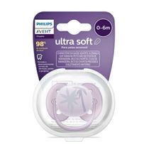 Chupeta Avent Ultra Soft SCF092/03 0-6 Meses Decorada Sun Lilás 1 Unidade