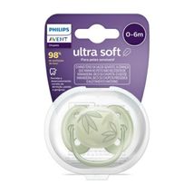 Chupeta Avent Ultra Soft SCF092/02 0-6 Meses Decorada Folhas Verde 1 Unidade