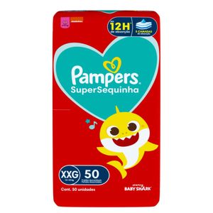 Fralda Pampers SuperSequinha Baby Shark XXG 50 Unidades