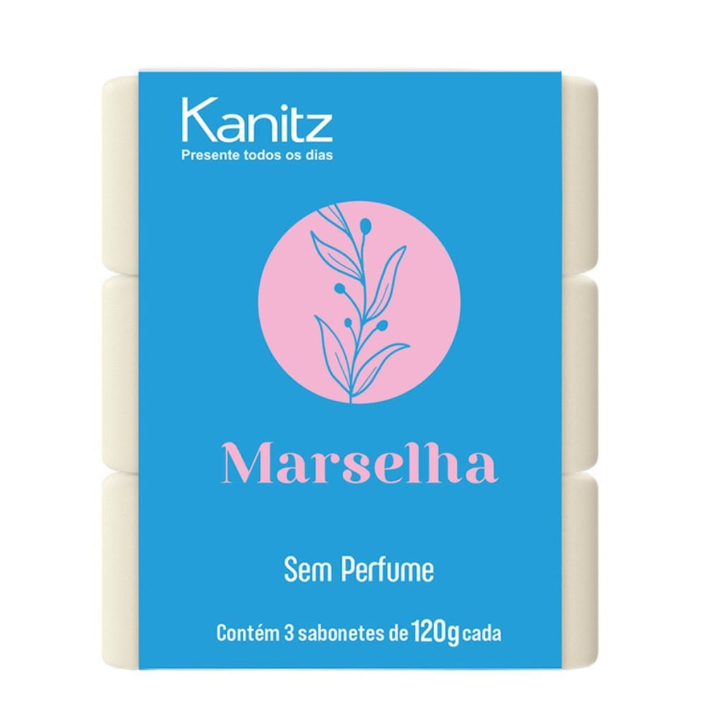Sabonete em Barra Kanitz Marselha Sem Perfume 3 Unidades de 120g Cada