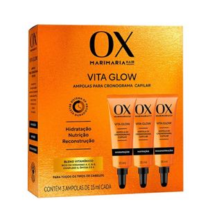 Ampolas de Cronograma Capilar Ox Mari Maria Vita Golow 3 Ampolas de 15ml Cada