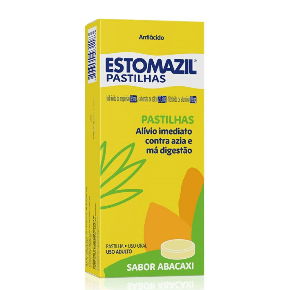 Estomazil Pastilhas 230MG + 141.47MG + 185MG Comprimido mastigável   Caixa com 20 Comprimidos