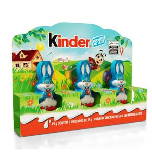 Coelhos de Chocolate ao Leite Kinder 3 Unidades de 15g Cada