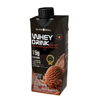 Suplemento Alimentar Black Skull Whey Drink Gourmet Sabor Sorvete de Chocolate 250ml