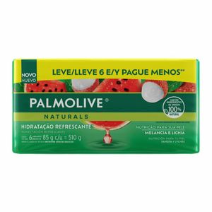 Sabonete em Barra Palmolive Naturals Melancia e Lichia 6 Unidades de 85g Cada