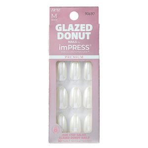 Unha Postiça Impress Premium Glazed Donut Vanilla 30 unidades
