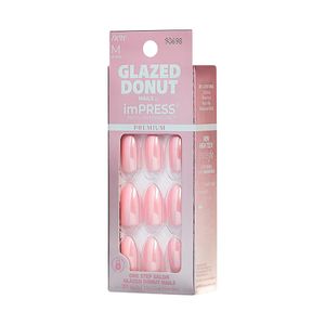 Unha Postiça Impress Premium Glazed Donut Strawberry 30 unidades