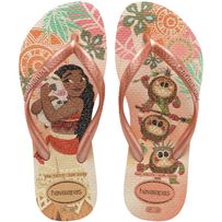 Sandália Havaianas Kids Slim Princesas Moana Rosa Clay 35/36