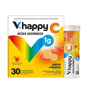 Suplemento Alimentar V.Happy C 1g 30 Comprimidos Efervescentes