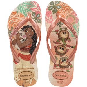 Sandália Havaianas Kids Slim Princesas Moana Rosa Clay 29/30