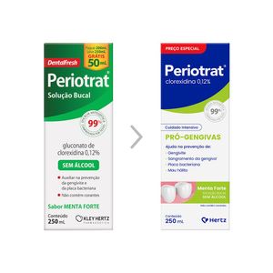 Enxaguante Bucal Periotrat  Pró Gengivas Sem Álcool Sabor Menta Forte 250ml