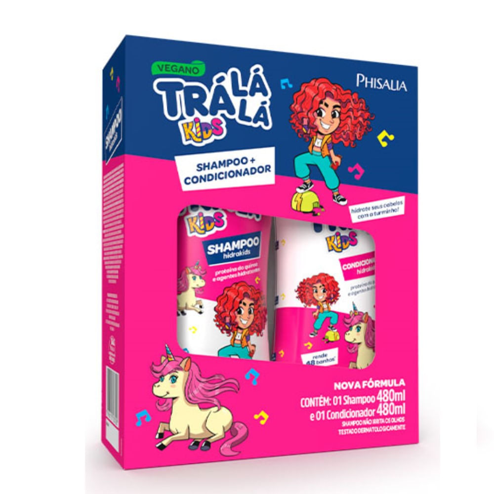 Kit Trá Lá Lá Kids Cachos Shampoo Hidrakids + Condicionador Hidrakids 480ml