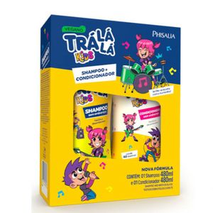 Kit Trá Lá Lá kids Vegano Sem Embaraço Shampoo 480ml + Condicionador 480ml
