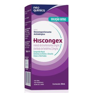 Hiscongex 2mg/ml + 2,5mg/ml Neo Química Solução Gotas 20ml