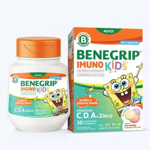 Suplemento Alimentar Benegrip Imuno Kids 30 Comprimidos Mastigáveis