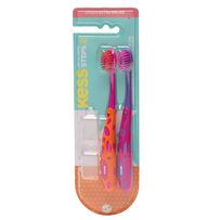 Escova Dental Kess Step 2 de 4 a 7 anos com 2 unidades Cores Sortidas