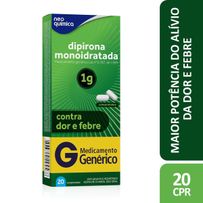 Dipirona Sódica 1g Neo Química 20 Comprimidos