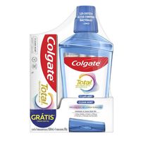 Enxaguante Bucal Colgate Total Clean Mint 500ml + Creme Dental Colgate Total 90g