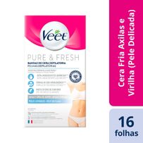 Folhas para Depilação Veet Pure & Fresh Axilas e Virilhas Pele Delicadas 16 Unidades