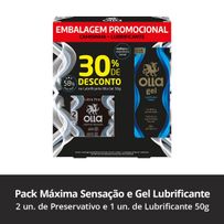 Kit Olla Preservativo Máxima Sensação 2 Unidades + Gel Lubrificante Íntimo 50g