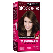 Tinta de Cabelo Biocolor Mini Kit Louro Médio Arraso 7.0
