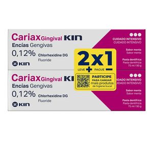 Pasta Dentífricia Cariax Gingival Kin 2 unidades de 75ml/90g cada