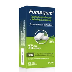 Goma Mastigável de Nicotina Fumagum 4mg Sabor Menta 36 gomas