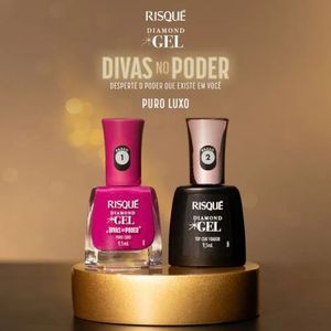 Esmalte Risque Diamond Gel Divas no Poder Puro Luxo 9,5ml