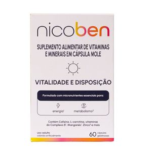 Suplemento Alimentar Nicoben Vitalidade e Disposição 60 Cápsulas