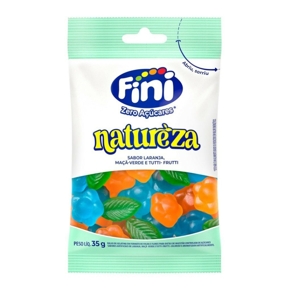 Bala de Gelatina Fini Zero Açúcares Natureza 30g